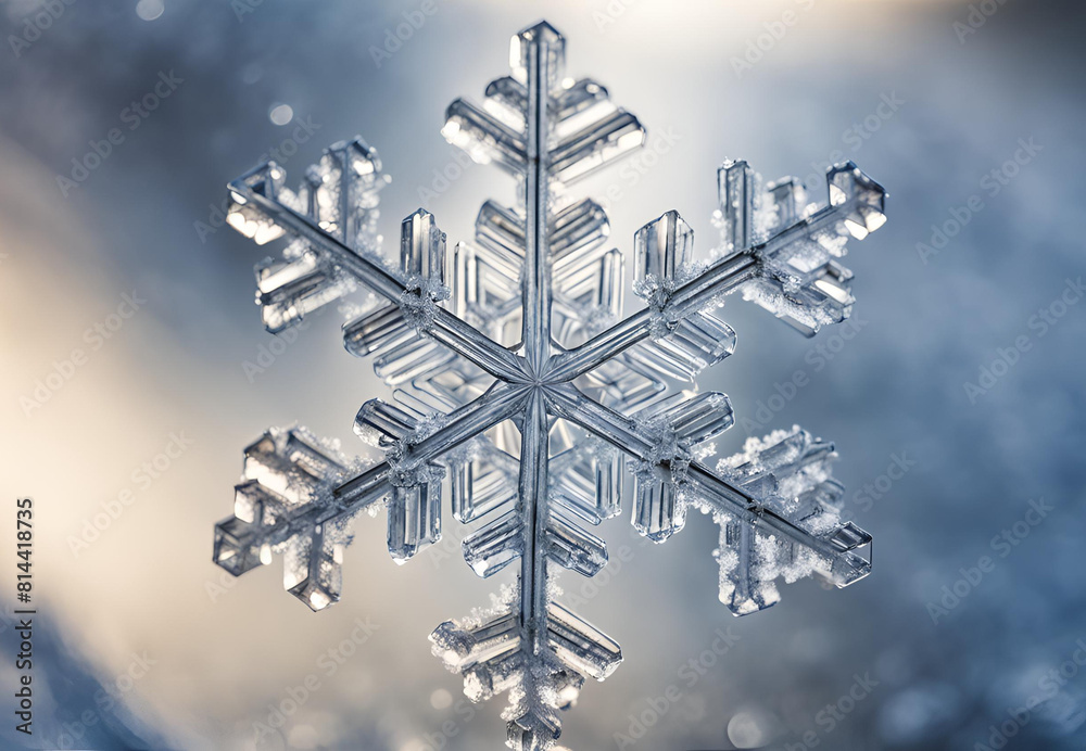 Sparkling Snowflake with Hexagonal Design Sparkling Snowflake with Hexagonal Design