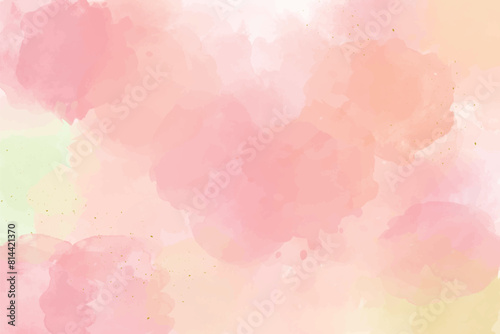 水彩背景_テクスチャ_女性らしい暖色とキラキラした金箔