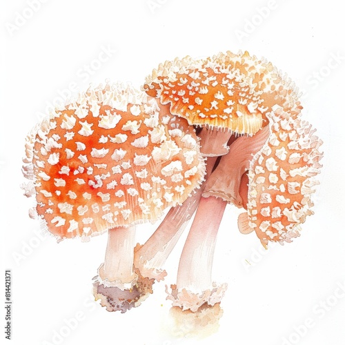 Whimsical Mushroom Illustration on White Background for Nature Lovers Generative AI