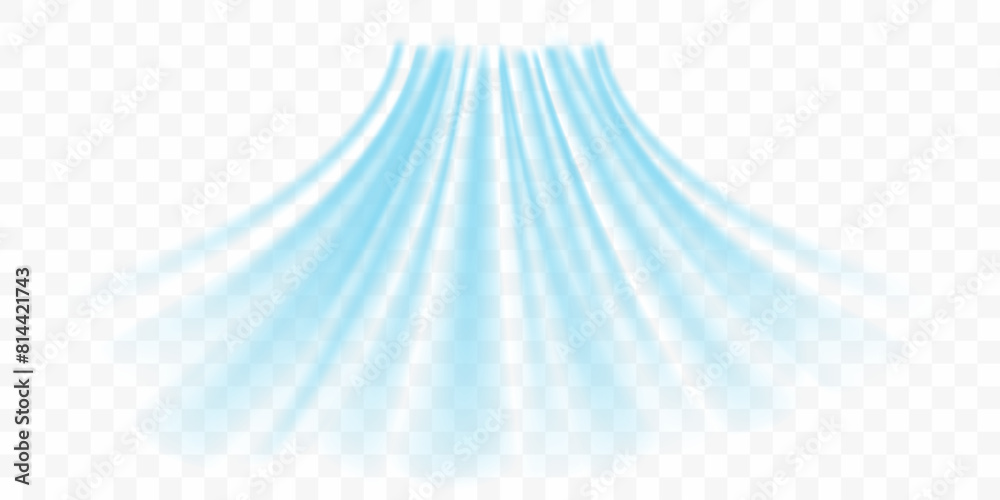 Cold flow from the air conditioner. Snowy frosty whirlwind. Realistic 3d vector isolated on transparent background.
