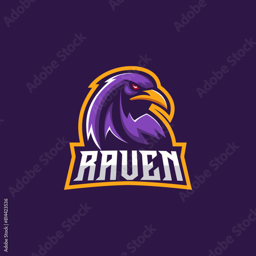 modern raven esport logo vector illustration