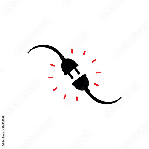 unplug icon on white background