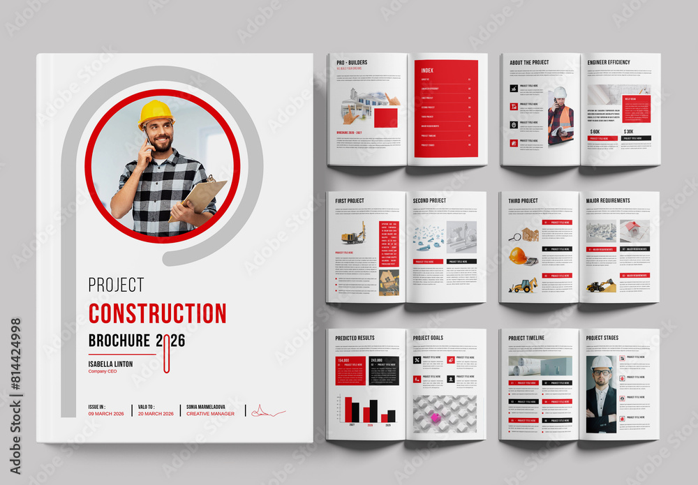 Construction Brochure Template Stock Template | Adobe Stock