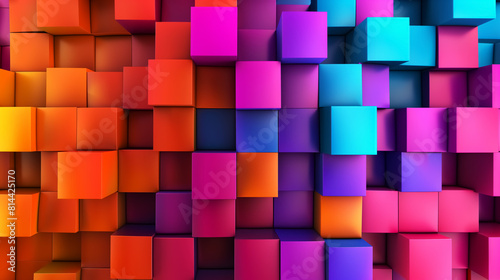 colourful 3D random shift cubes texture  abstract pattern. Wall Art Design for Home Decor  4K Wallpaper and Background for desktop  laptop  Computer  Tablet  Mobile Cell Phone  Smartphone  Cellphone