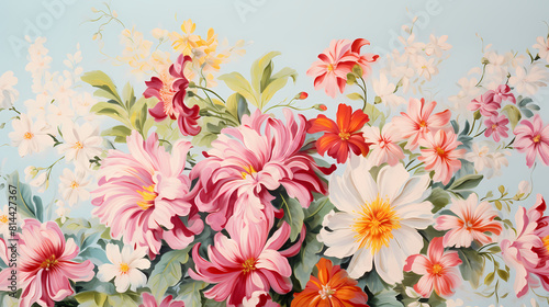 Romantic retro painted floral background poster decorative painting 