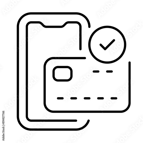 Mobile Payment Icon With Thin Line Style