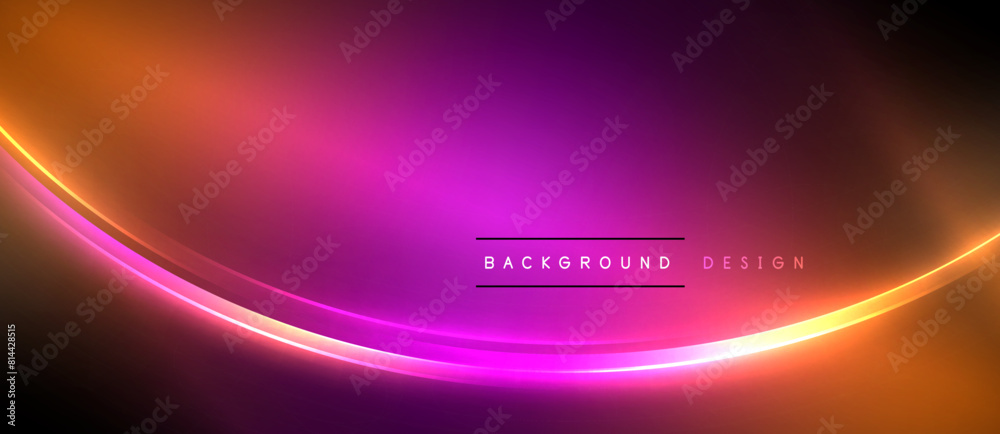 A captivating visual effect of a purple and orange glowing wave on a dark background, reminiscent of automotive lighting creating a stunning display in the night sky A captivating visual effect of a purple and orange glowing wave on a dark background, reminiscent of automotive lighting creating a stunning display in the night sky