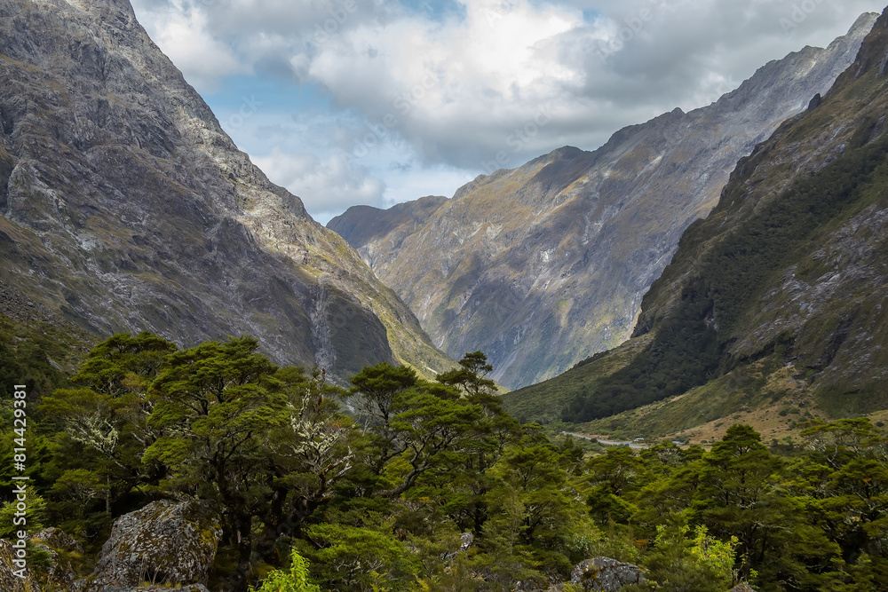 Fototapeta premium High mountains in New Zealand, South Island. Beautiful landscape