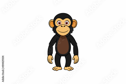 chimpanzee cartoon vector illustration