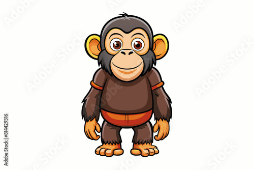 chimpanzee cartoon vector illustration