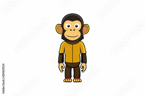 chimpanzee cartoon vector illustration