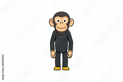 chimpanzee cartoon vector illustration