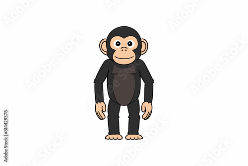 chimpanzee cartoon vector illustration