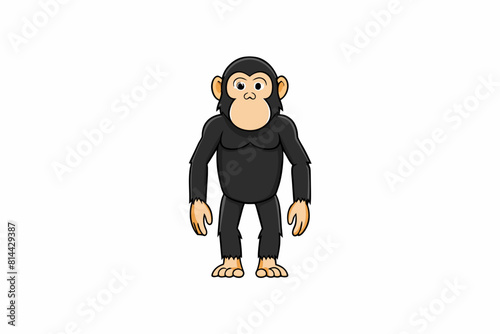 chimpanzee cartoon vector illustration