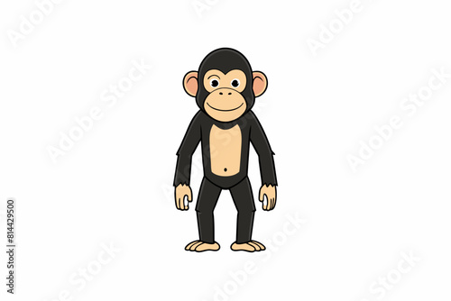chimpanzee cartoon vector illustration