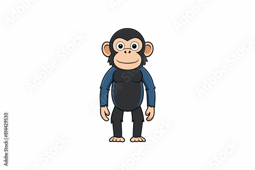 chimpanzee cartoon vector illustration