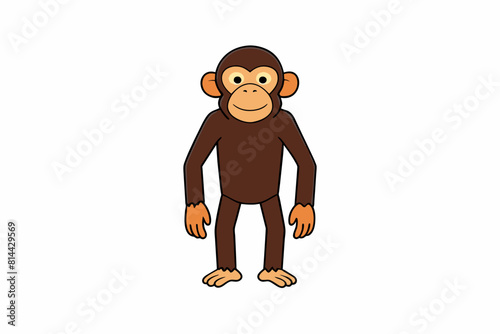 chimpanzee cartoon vector illustration