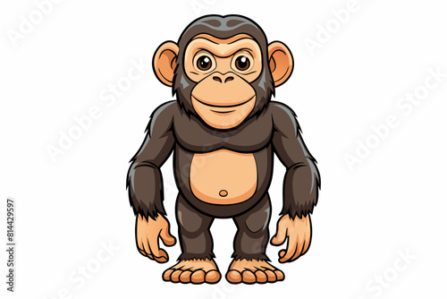 chimpanzee cartoon vector illustration