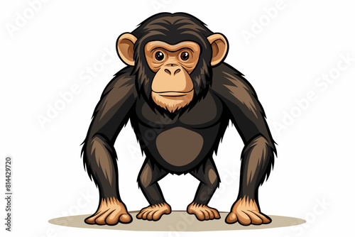 chimpanzee cartoon vector illustration