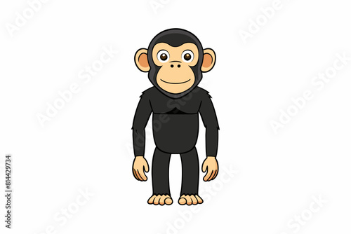 chimpanzee cartoon vector illustration