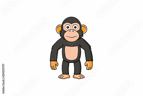 chimpanzee cartoon vector illustration