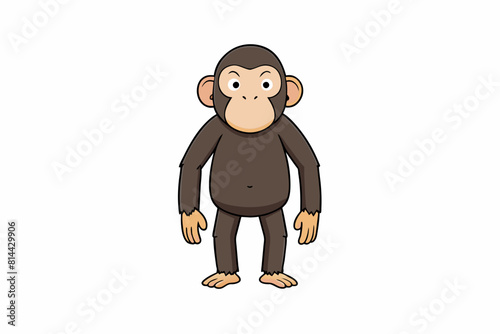 chimpanzee cartoon vector illustration