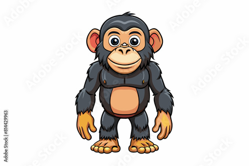 chimpanzee cartoon vector illustration