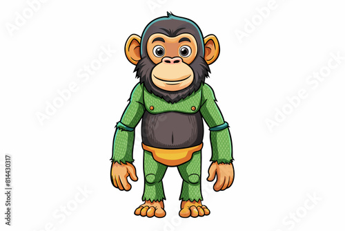 chimpanzee cartoon vector illustration