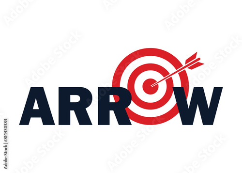 arrow text with an arrow reach target  the center of the archery target board