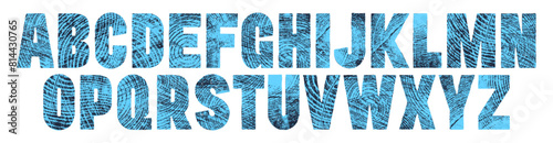 Wood grain Texture Font. Two colour, faded and worn wood texture font. Highly detailed hand textured characters.