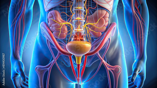 Detailed illustration of bladder anatomy, including the trigone and bladder neck photo