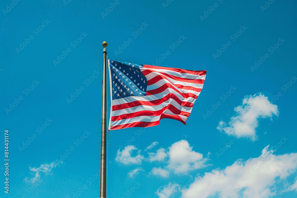 stars and stripes USA flag on memorial day