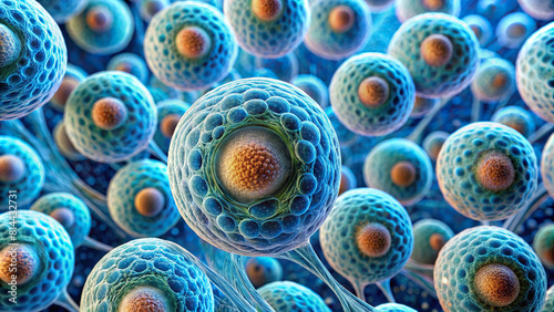 Extreme close-up of bladder cells, illustrating their microscopic structure