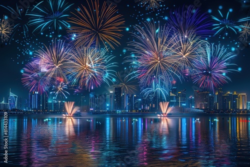 Fourth of July fireworks in downtown Cincinnati, Ohio.