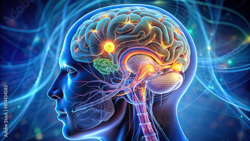 Close-up of the limbic system, responsible for emotions and memory photo