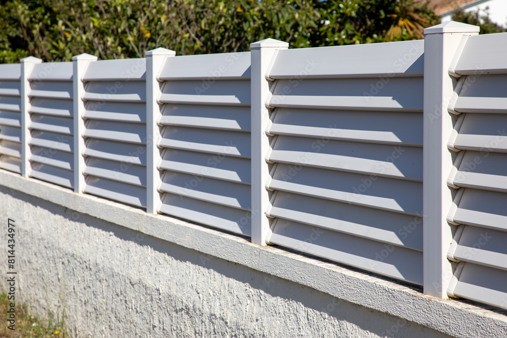 wall white fence pvc plastic barrier modern house protect view access home garden wall white fence pvc plastic barrier modern house protect view access home garden