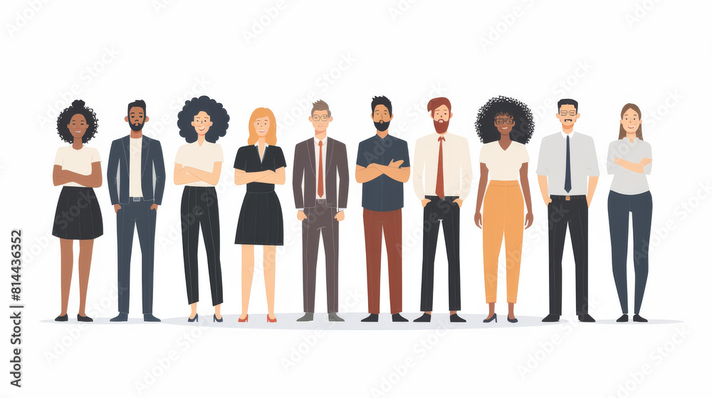 A diverse group of professionals standing confidently together A diverse group of professionals standing confidently together