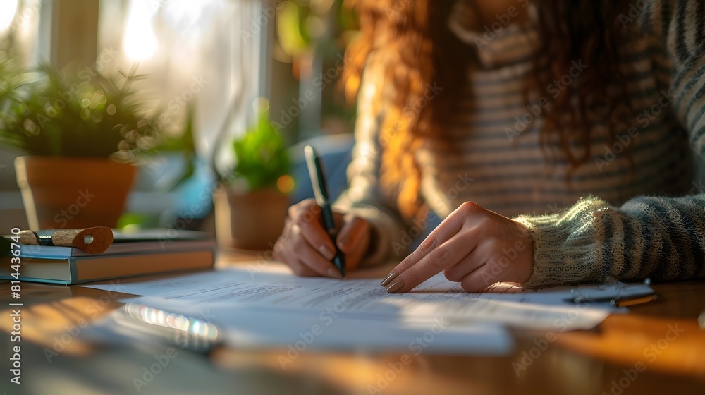 Mature professional reviewing statement while planning for a secure financial future