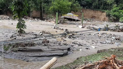 the condition of the water park which was hit by cold lava flash floods photo