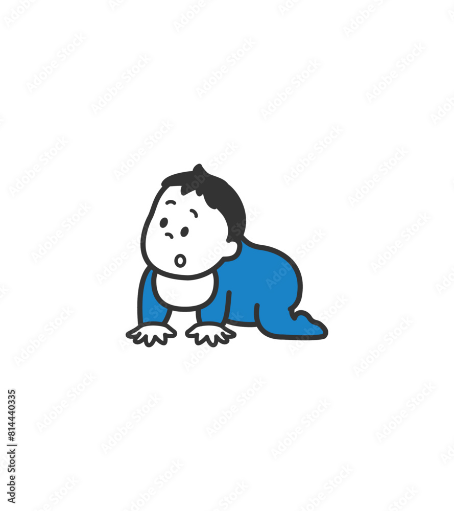ハイハイをする赤ちゃんのイラスト