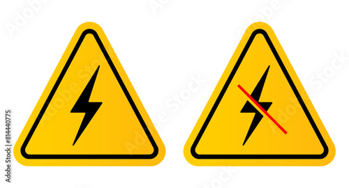 High voltage. Electricity sign and symbol. Vector design.

