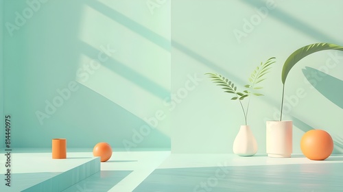 Serene Geometry Soft Pastels and Natural Light in a Chic Minimalist Interior