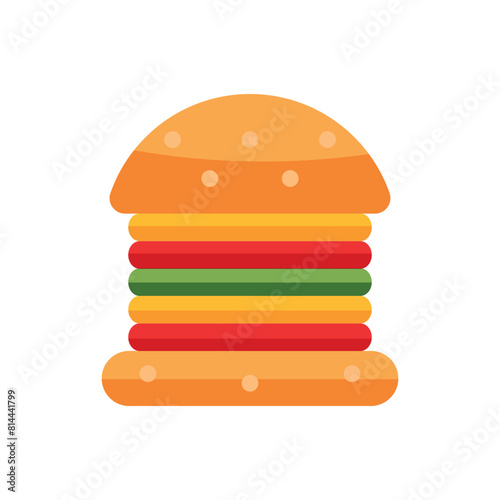 Today is a burger illustrator made from simple shapes. Fast food restaurant concept. Retro style. 