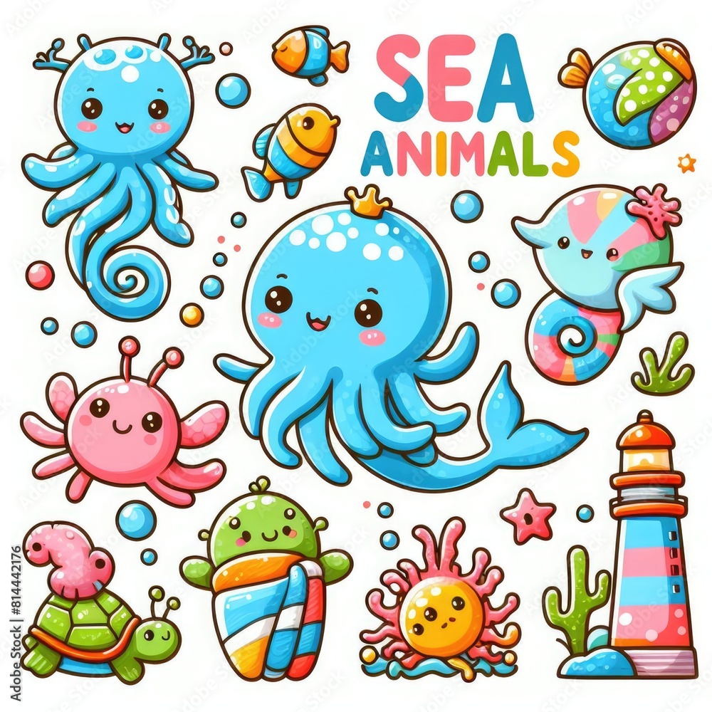 Cartoon Design of Sea Animals