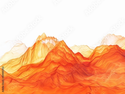 Vibrant Orange Mountain Landscape for Travel Inspiration Generative AI