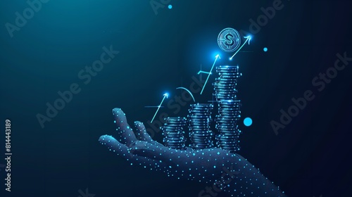  Abstract Hand Holding Bank Card Hologram