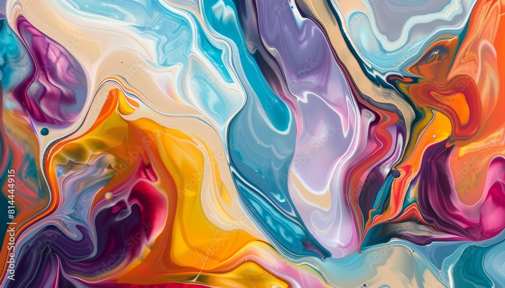 Vibrant Abstract Art on White Background for Creative Projects Generative AI