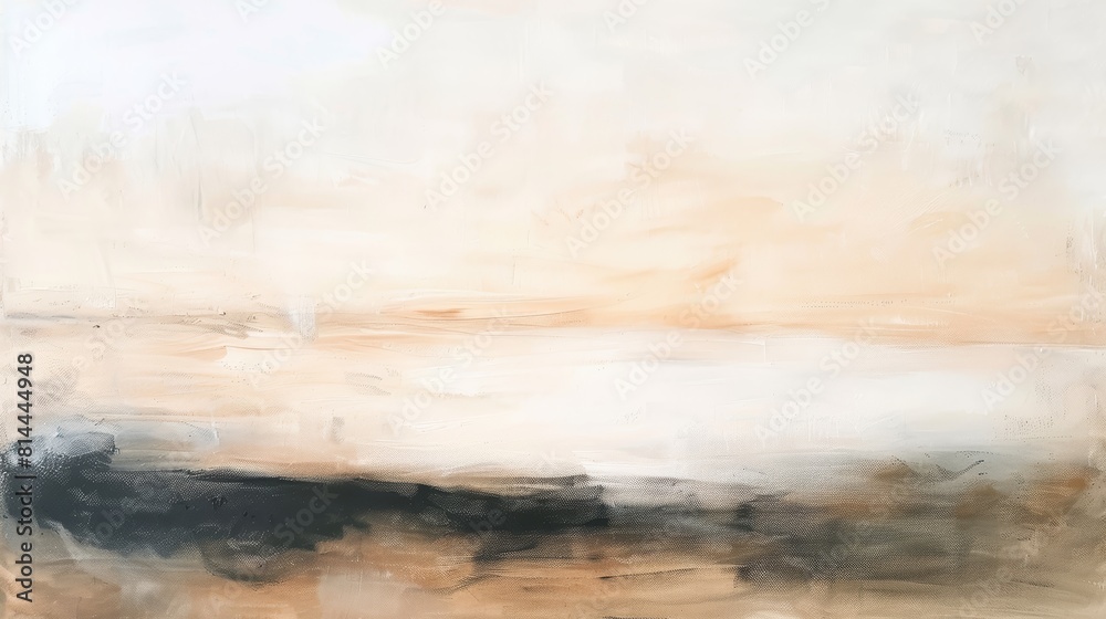 Serenity Found: Warm Sunset Painting on White Background Generative AI