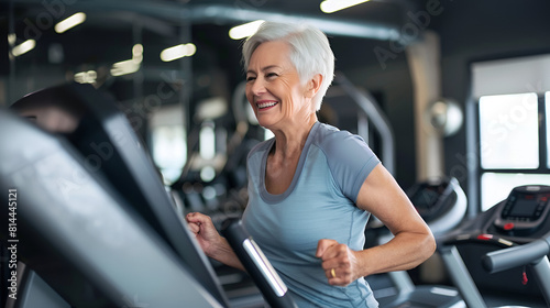 the fit treadmill exercising gym and senior healthy on keep the female to running happy at photo