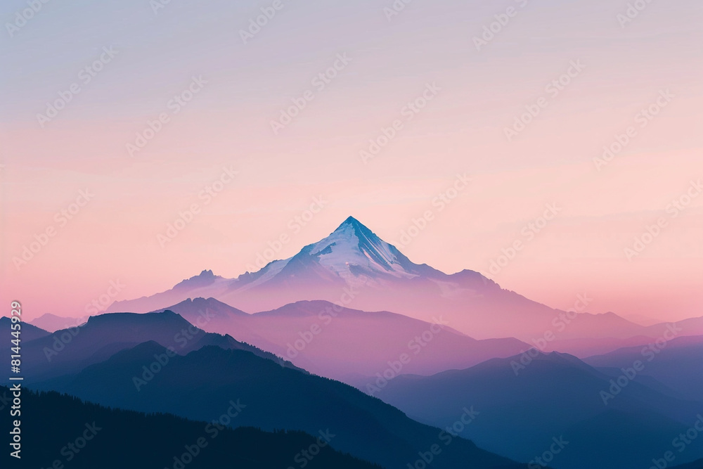A breathtaking mountain peak bathed in the soft hues of a pink sunset, symbolizing clarity of mind, heightened awareness, and a visionary perspective amidst serene natural beauty A breathtaking mountain peak bathed in the soft hues of a pink sunset, symbolizing clarity of mind, heightened awareness, and a visionary perspective amidst serene natural beauty